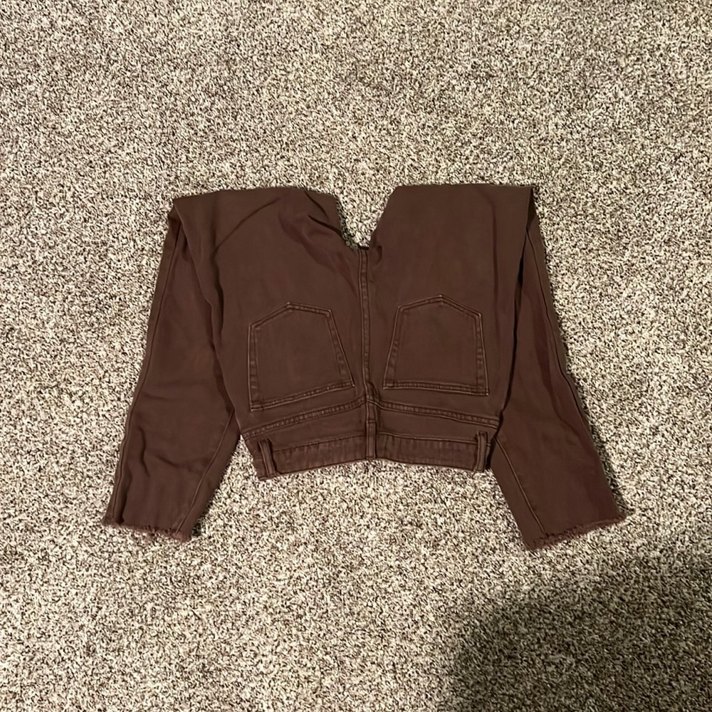 Edikted Chocolate Brown XS Mom Jeans